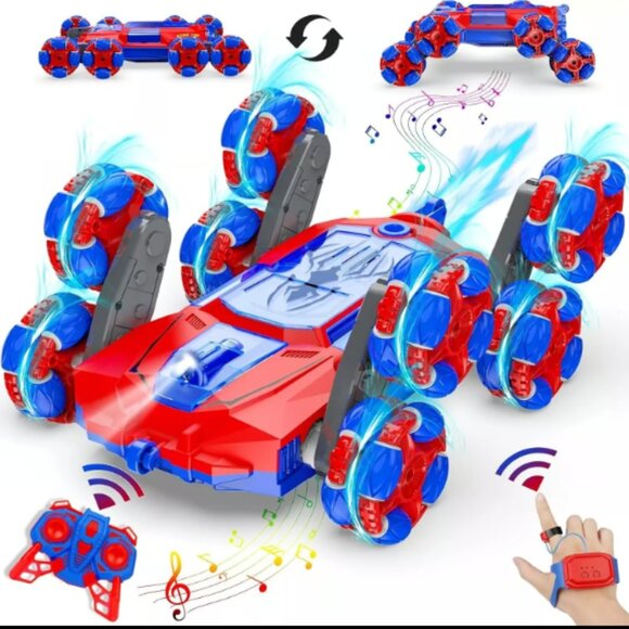 Gesture Sensing Stunt RC Cars, 8WD Remote Control Climbing Car Toys, Red Blue - Picture 1 of 5